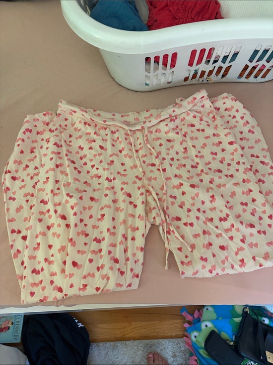 Sonoma Other - Sonoma Cream Pajama Shorts with Pink Heart Print